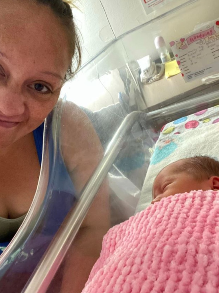 She was shocked when told she was in labour. Picture: Supplied