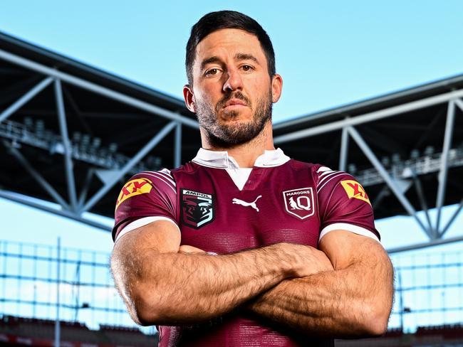 BRISBANE, AUSTRALIA - MAY 27: Ben Hunt poses for a photo during the Queensland Maroons State of Origin Media Opportunity at Suncorp Stadium on May 27, 2024 in Brisbane, Australia. (Photo by Bradley Kanaris/Getty Images)