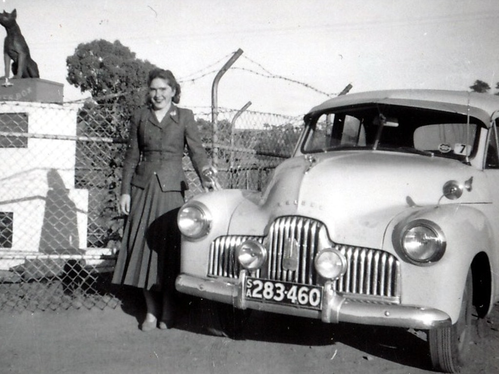 My late father John Perry took this 1953 photo of my mum, Flora, standing by their Holden at the Dog on the Tuckerbox. Picture supplied by Bronwyn Michelle, Salisbury East.