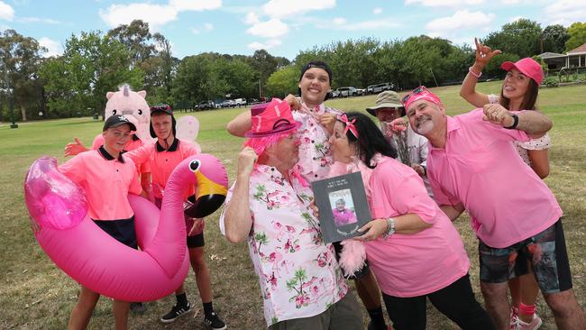 Participants clown around on Pink Stumps Day.