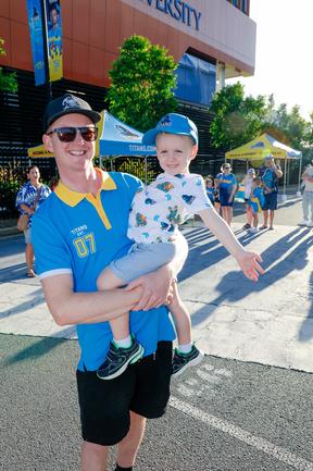 Rob and Jack Hayward turning out for Round 1 Gold Coast Titans V Dragons is Picture: Glenn Campbell