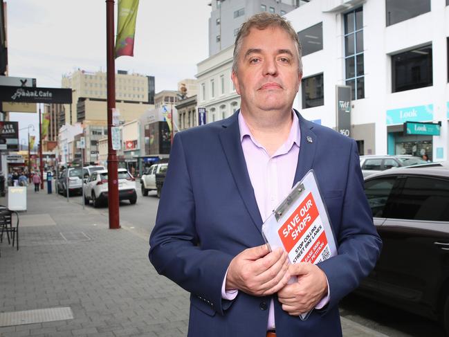 Chair of the Confederation of Greater Hobart Business Edwin Johnstone on Collins street in Hobart.Picture: Linda Higginson