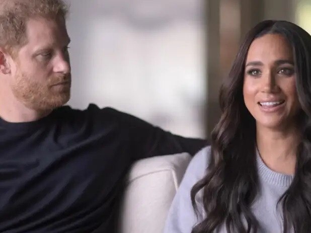 Prince Harry and Meghan Markle in their Netflix docuseries "Harry & Meghan." Picture Netflix