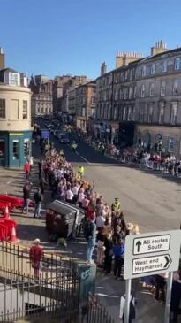 The Queen's body departs Holyrood Palace, Edinburgh, to make route to the airport to fly to London.