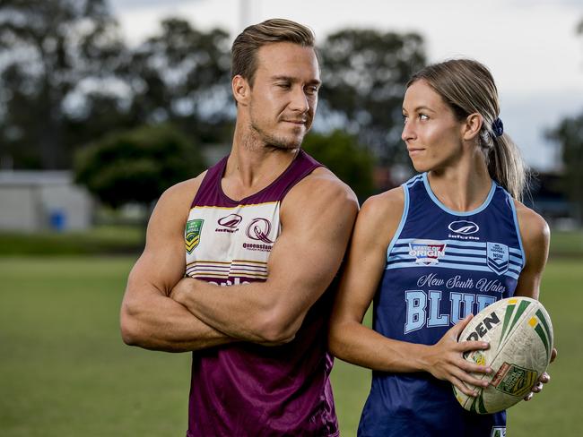 Peter Norman and his partner Danielle Davis will represent QLD and NSW, respectively, in the touch football State of Origin series this Friday to Sunday.  Picture: Jerad Williams