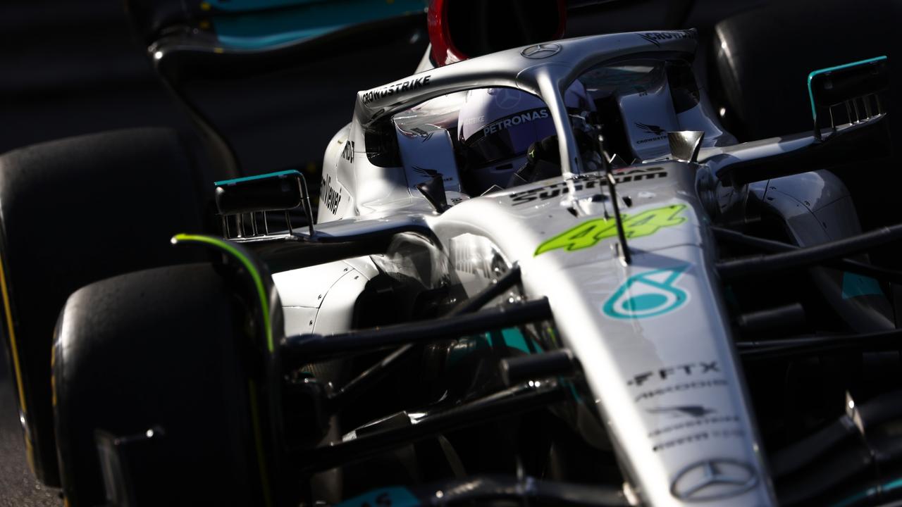 Lewis Hamilton again had difficulties with his Mercedes bouncing on the Monaco circuit.