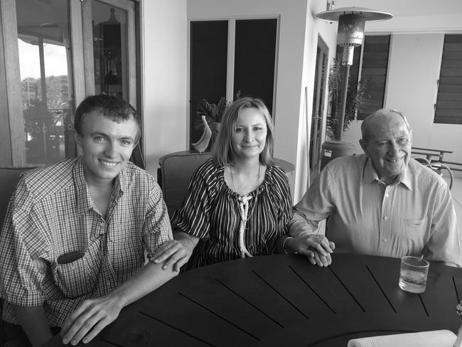 Samuel Eamon Palm's last Christmas with mum Jacqueline McCamley and grandfather Sir Graham McCamley on December 25, 2018. Photo – Supplied.