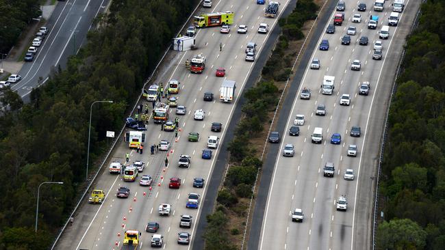 Accidents on the M1 motorway such as this have brought the M1 to a standstill repeatedly in the past month. Photo: David Clark