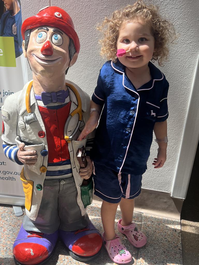 Lola Clark during treatment for her leukaemia. Picture: Supplied