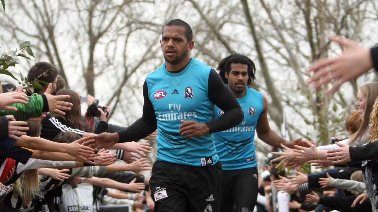 Heritier Lumumba and Leon Davis in their time at Collingwood. (Picture: News Limited)