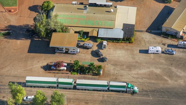 An aerial view of the Barkly Homestead, set on 12ha with accommodation for 150 guests. Picture: Supplied.