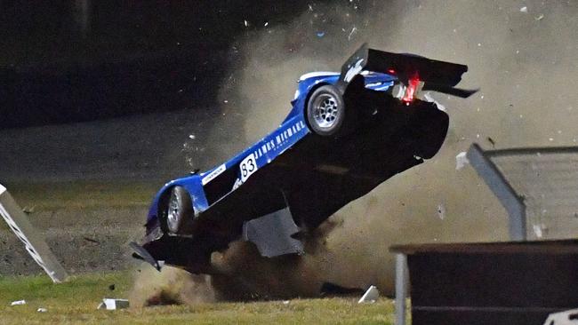 Michael Naguib’s crash at Eastern Creek. Picture: John Morris