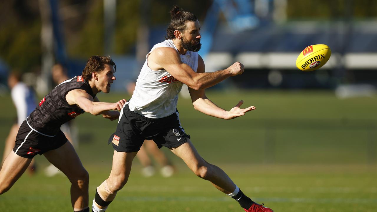 Collingwood ruckman Brodie Grundy is nearing a return from his knee injury. Picture: Getty Images