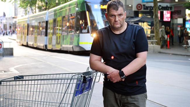 “Trolley man” Michael Rogers broke into a cafe and stole money just hours before his heroics in the Bourke St attack. Picture: Nicki Connolly