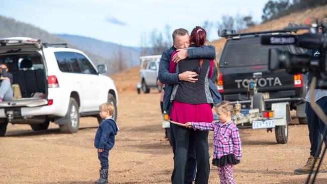 The family of the dead woman visited the scene of the crash today. Picture: Jason Edwards