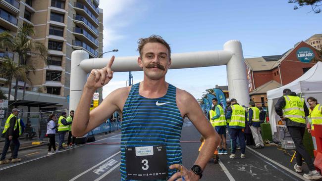 Jack Rayner was the fastest man across the finish line at today’s City-Bay. Picture: Emma Brasier