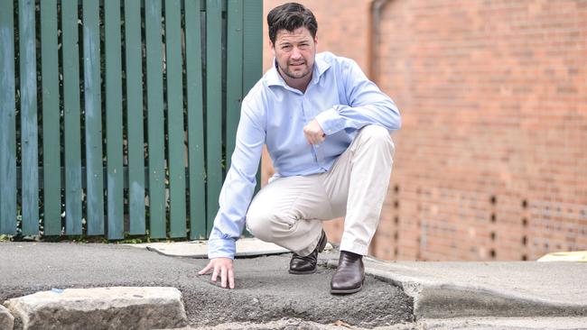 Deputy Mayor Ben Collins at Massey St, Gladesville. Picture: Flavio Brancaleone