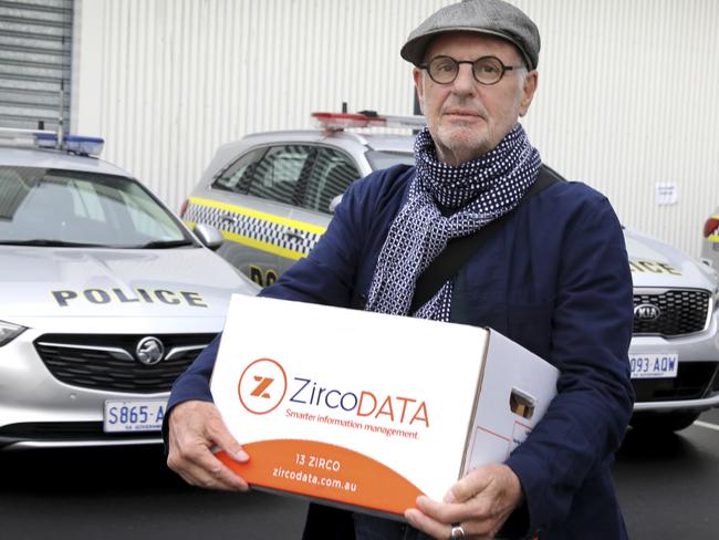 Euthanasia advocate Dr Philip Nitschke with his property seized by police more than five years after they raided his Gilberton surgery. Picture: Dean Martin