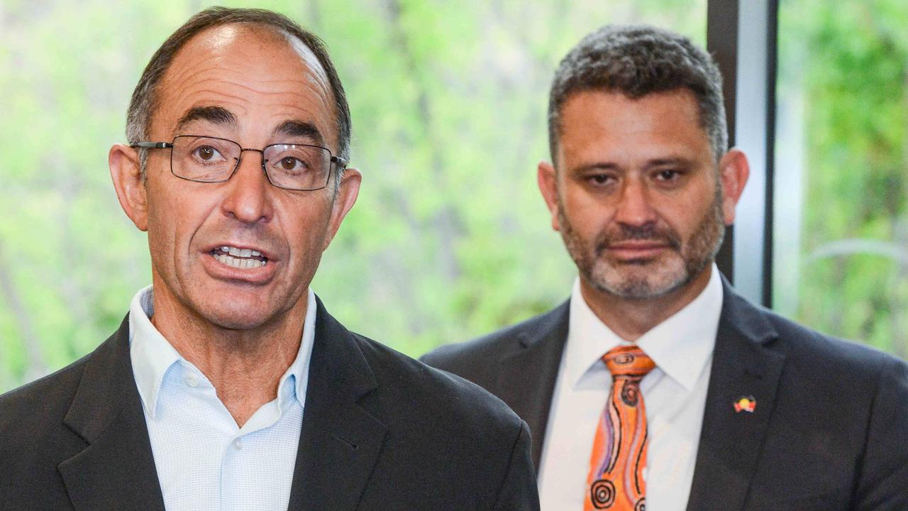 Chief Justice Kourakis (left) with Attorney-General Kyam Maher, who denied “absurd” claims he’d tried to “sneak draft laws into parliament. Picture: NCA NewsWire / Brenton Edwards