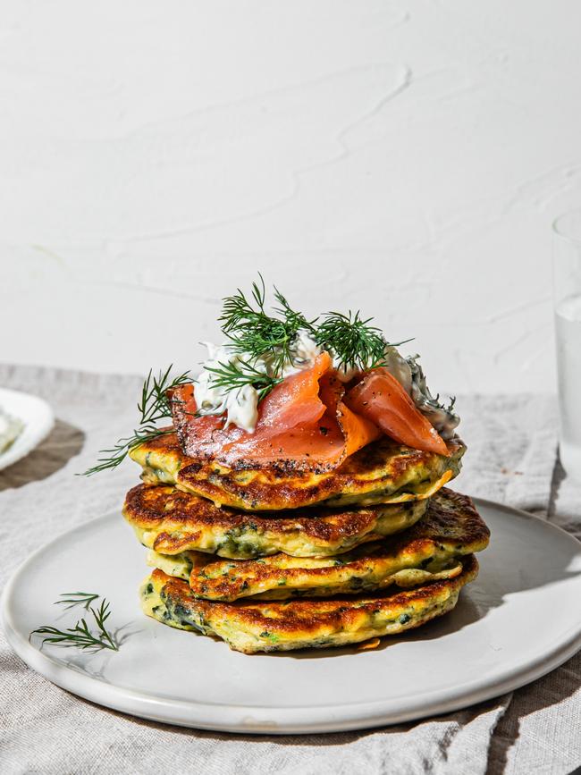 Perfect for breatkfast in bed... savoury panacakes with gravlax. Photo: Nikki To