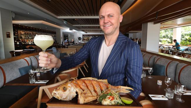 Ben Walsh with a seafood dish at Miss Monneypenny’s. Picture Glenn Hampson