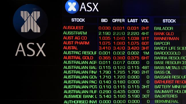 SYDNEY, AUSTRALIA - NCA NewsWire Photos SEPTEMBER, 03, 2020: Digital market boards at the Australian Stock Exchange (ASX) in Sydney. Picture: NCA NewsWire/Joel Carrett