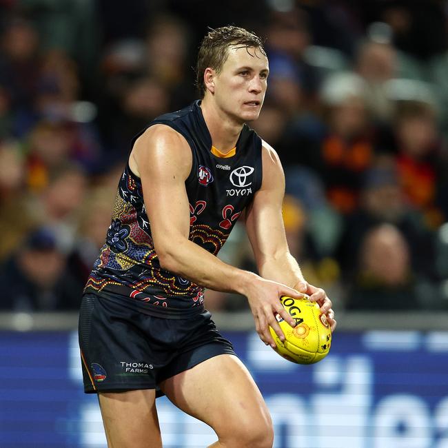 Jordan Dawson’s midfield move has been a masterstroke from Matthew Nicks. Picture: Sarah Reed/AFL Photos via Getty Images