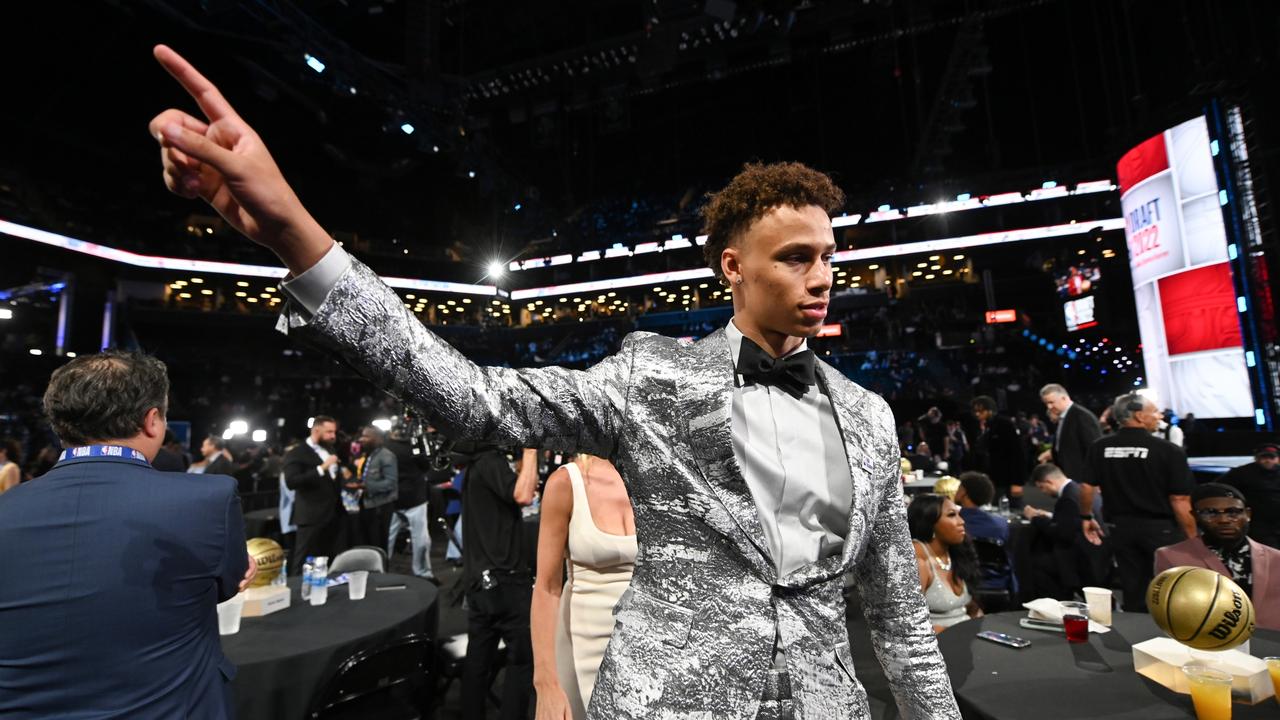 Dyson Daniels shakes hands with NBA Commissioner, Adam Silver after News  Photo - Getty Images