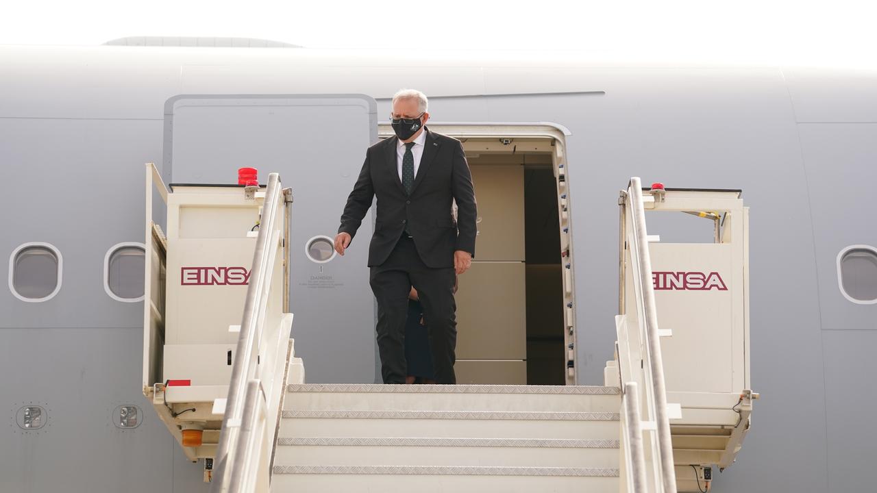 Australian Prime Minister Scott Morrison arrives in Rome for the G20 on Friday, October 29, 2021. Picture: Adam Taylor