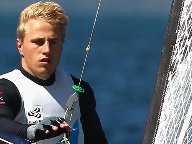 PERTH, AUSTRALIA - DECEMBER 16: Erik Heil and Thomas Maximilian Ploessel of Germany compete in the 49er Mens Skiff Gold Fleet on the Success Course during day 14 of the 2011 ISAF Sailing World Championships on December 16, 2011 in Perth, Australia. (Photo by Mark Dadswell/Getty Images)