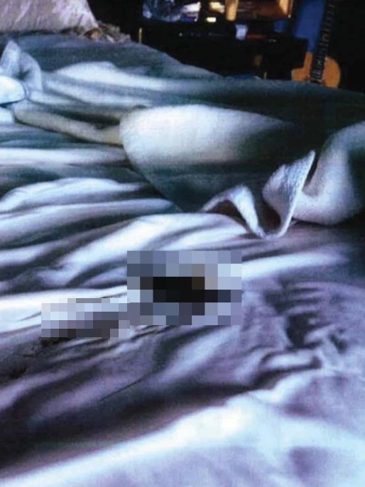 A photo allegedly showing poo in Johnny Depp's bed was shown to the court. Picture: Supplied