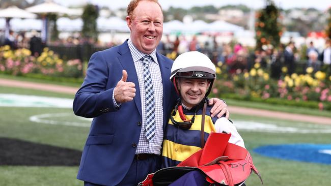 Trainer Matthew Williams and jockey Dean Yendall will combine with Colour Our World in the Elvstroem Classic at Swan Hill. Picture: Michael Klein.