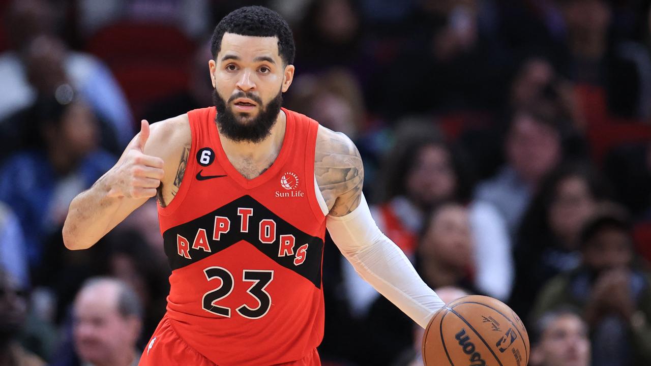 HOUSTON, TEXAS - FEBRUARY 03: Fred VanVleet #23 of the Toronto Raptors controls the ball against the Houston Rockets during the second half at Toyota Center on February 03, 2023 in Houston, Texas. NOTE TO USER: User expressly acknowledges and agrees that, by downloading and or using this photograph, User is consenting to the terms and conditions of the Getty Images License Agreement. Carmen Mandato/Getty Images/AFP (Photo by Carmen Mandato / GETTY IMAGES NORTH AMERICA / Getty Images via AFP)