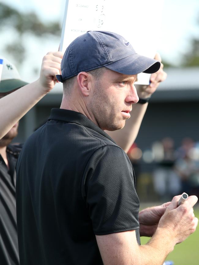 Bell Park coach James Saker. St Joseph's v Bell Park GFNL Football. Picture: Alan Barber