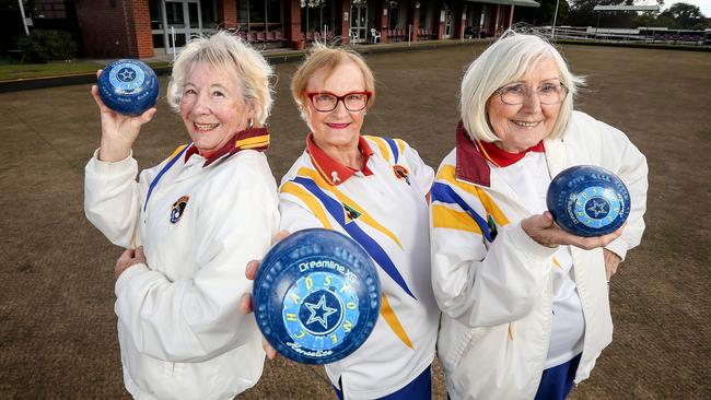 ”I hurt me hip”. The Bowling Ladies fought through injury to create their choreographed video. Picture: Tim Carrafa