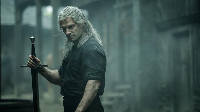 Henry Cavill in a scene from the TV series The Witcher. Supplied by Netflix.