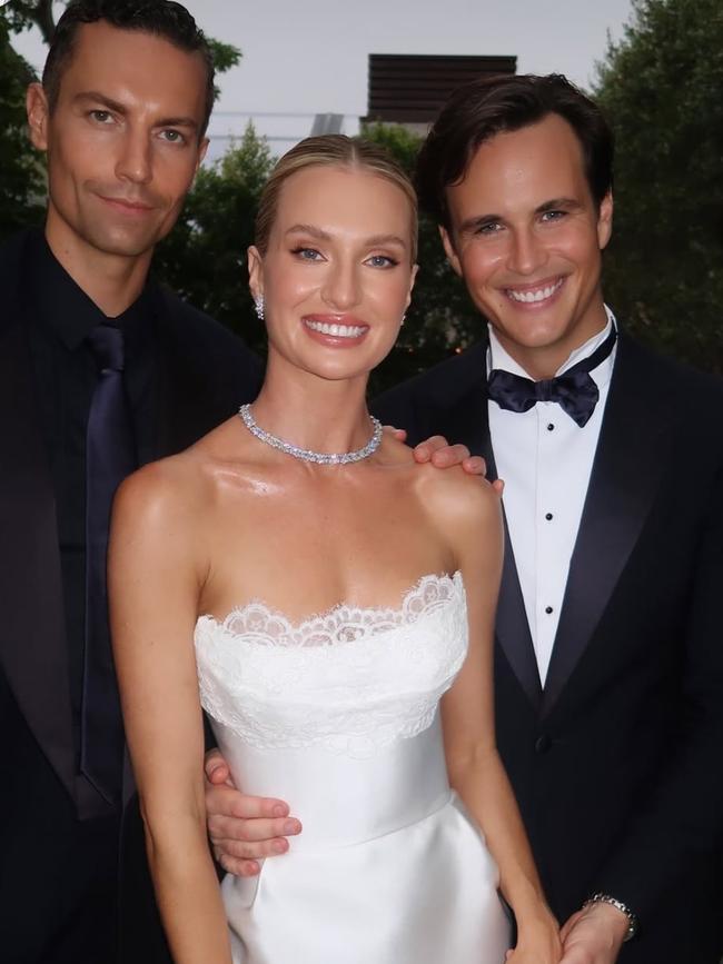 Michael Porter, Bernadette Fahey and Billy Mitchell at the wedding. Picture: Instagram