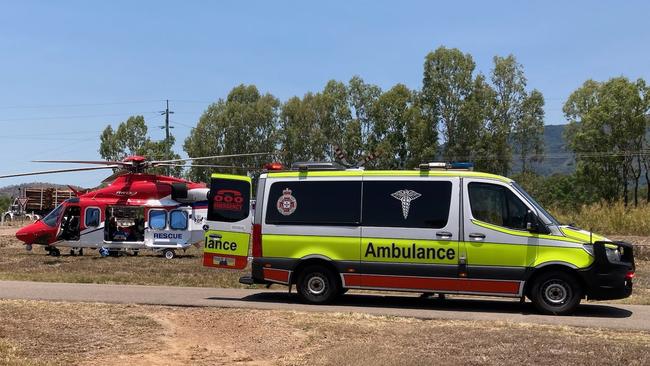 Photographs from the scene of an accident after a haul-out vehicle rolled on the intersection of Bambaroo Road and the Bruce Highway between Townsville and Ingham on Tuesday morning. Picture: Supplied