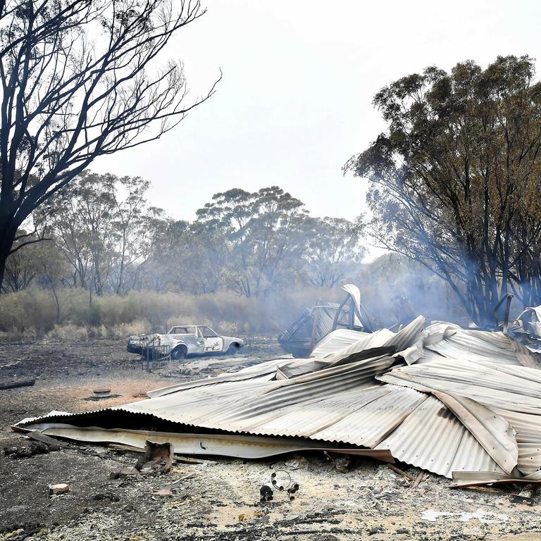 One of the homes lost in the fires. Fire damage around Dalveen (near Warwick) Bushfires burning through the Southern Downs regional area near the Queensland to NSW border. Picture: NCA NewsWIRE / John Gass