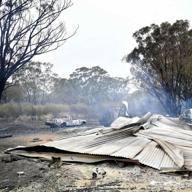 One of the homes lost in the fires. Fire damage around Dalveen (near Warwick) Bushfires burning through the Southern Downs regional area near the Queensland to NSW border. Picture: NCA NewsWIRE / John Gass