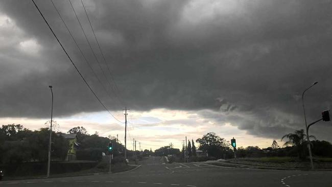 Monday afternoon&#39;s storm as it moved in.