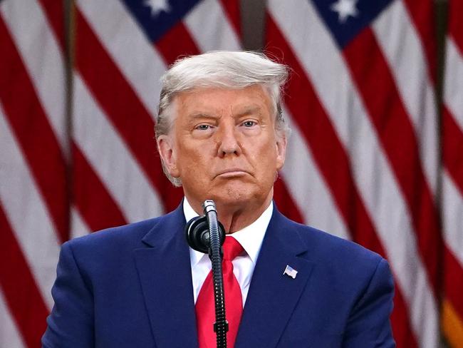 US President Donald Trump delivers an update on "Operation Warp Speed" in the Rose Garden of the White House in Washington, DC on November 13, 2020. (Photo by MANDEL NGAN / AFP)