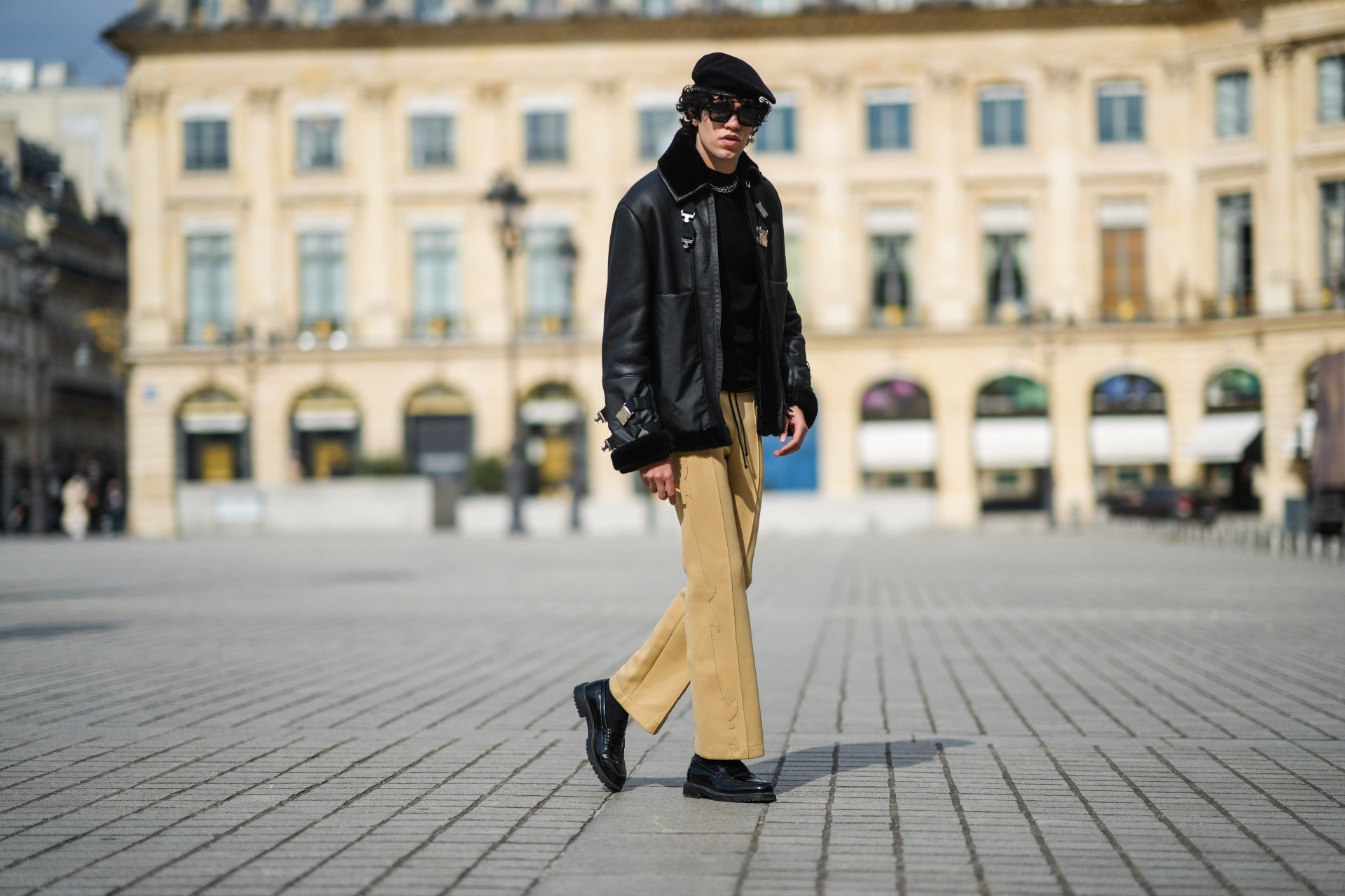 Leather jacket cheap street style