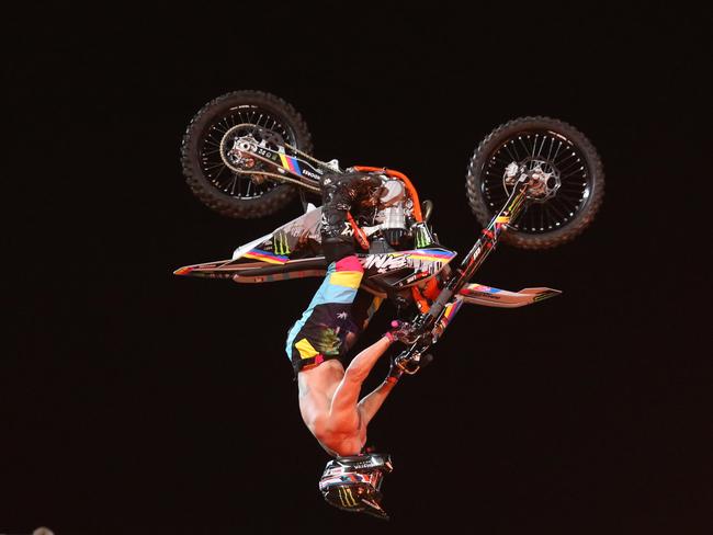 Nitro Circus at Kardinia Park on March 7, 2022. Stunts, crowd reactions, fireworks, plenty of colour. Picture: Mark Wilson