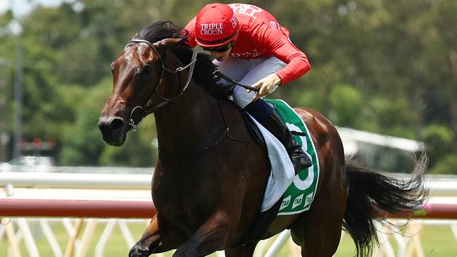 Harry Davies booted home Kujenga at Wyong on Saturday. Picture: Jeremy Ng / Getty Images