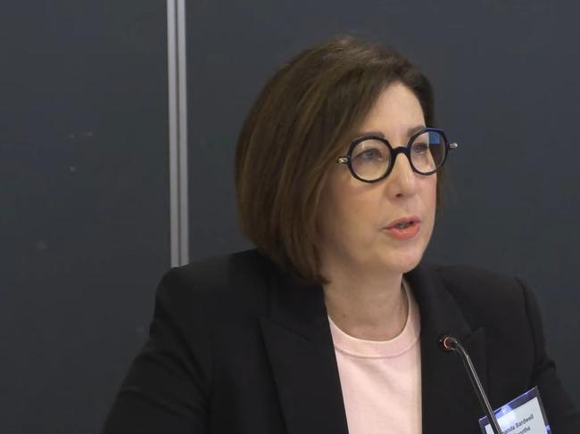 Woolworth's chief executive  Amanda Bardwell appearing before a ACCC public hearing as part of its ongoing Supermarkets Inquiry.