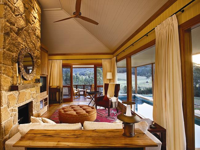 A room at the Wolgan Valley Resort and Spa in NSW.