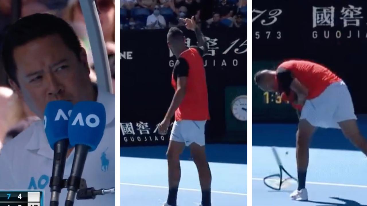 Kyrgios' temper boiled over during his doubles semi-final.