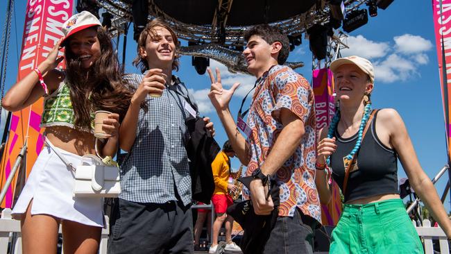 Erin De Jager, Charlie Dann, Pedro Luiz and Heidi Barker at the 2024 edition of BASSINTHEGRASS. Picture: Pema Tamang Pakhrin