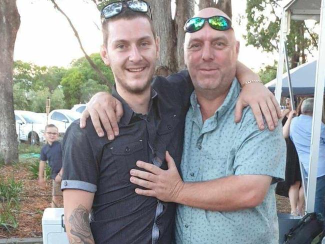 Gary Willcocks (right) with his son Nathan. Mr Willcocks who has cancer was willing to quarantine for two weeks but was refused an exemption to enter NSW.